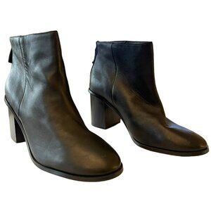 Splendid Black Leather Magnolia Ankle Boots Block Heel Size 10 M NEW